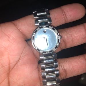 Womens  Movado Watch Silver and Blue